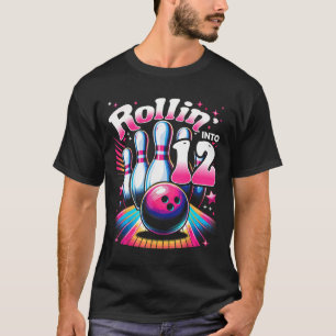 Camiseta Aniversário de Boliche Rolando na Festa de 12 12º