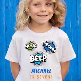 Camiseta Aniversário de caminhões monstros de bip honesto