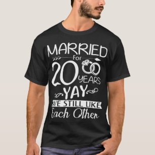 Camiseta Aniversário de Casamento 20. Casado Por 20 Anos