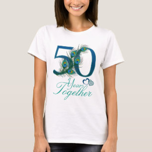 Camiseta aniversário de casamento/50/50th/número 50