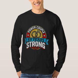 Camiseta Aniversário de Casamento 59 Anos Correspondendo ao
