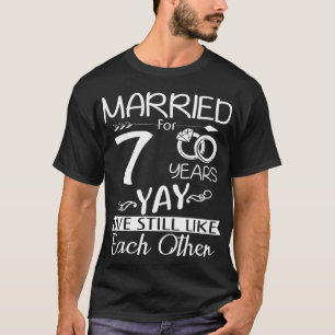 Camiseta Aniversário de Casamento 7. Casado Por 7 Anos