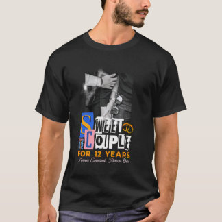 Camiseta Aniversário de Casamento de 12 Anos de Casal de Mã
