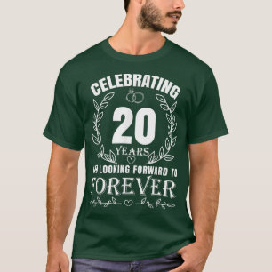 Camiseta Aniversário de Casamento de 20 Bonito para Casais 