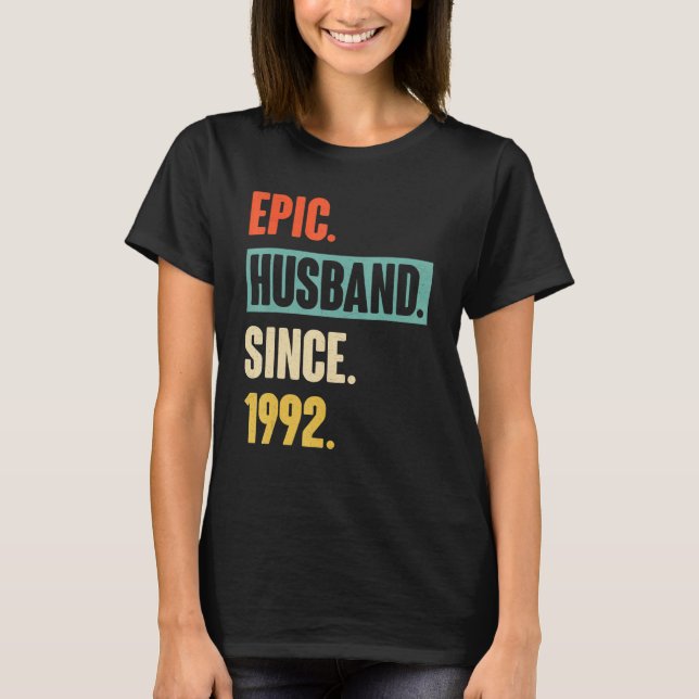 Camiseta Aniversário De Casamento De 30 Para Ele Epic Husba (Frente)