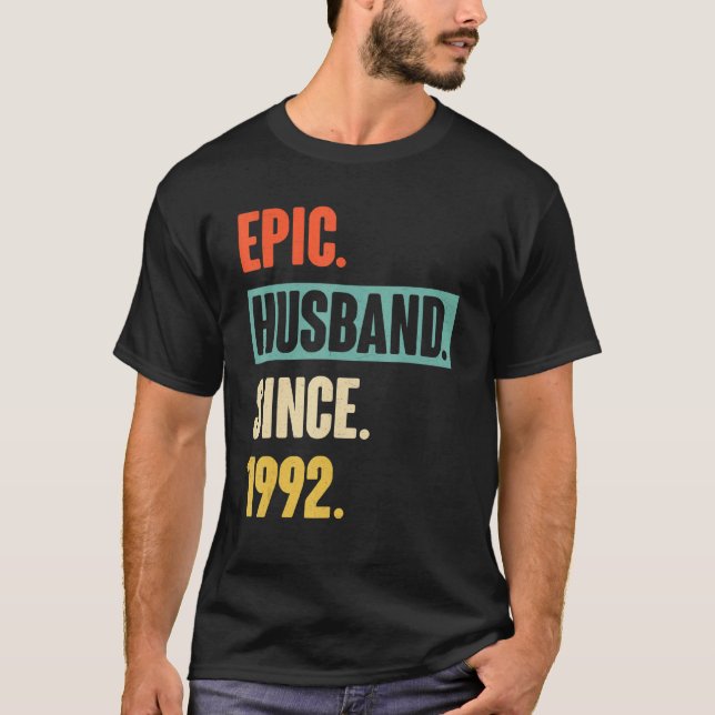 Camiseta Aniversário De Casamento De 30 Para Ele Epic Husba (Frente)