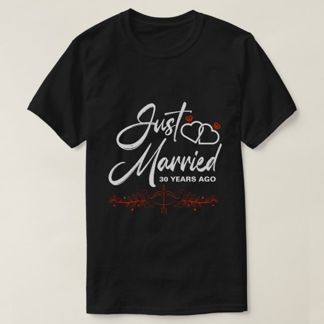 Camiseta Aniversário De Casamento De 30 RD Oferece-Lhe Pres (Frente do Design)