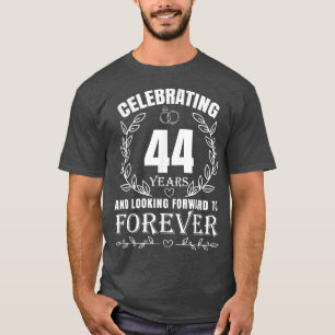 Camiseta Aniversário de Casamento de 44 Bonito para Casais