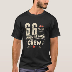 Camiseta Aniversário de casamento de 66 anos da tripulação