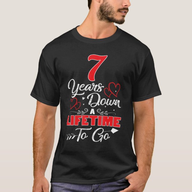 Camiseta Aniversário De Casamento De 7: 7 Anos De Vida Para (Frente)