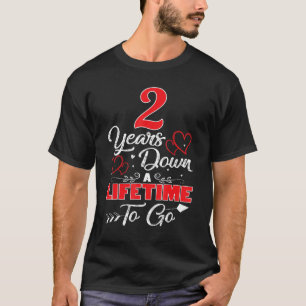 Camiseta Aniversário De Casamento De segundo 2 Anos Após A