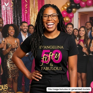 Camiseta Aniversário de Cinquenta anos Nome Personalizado 5