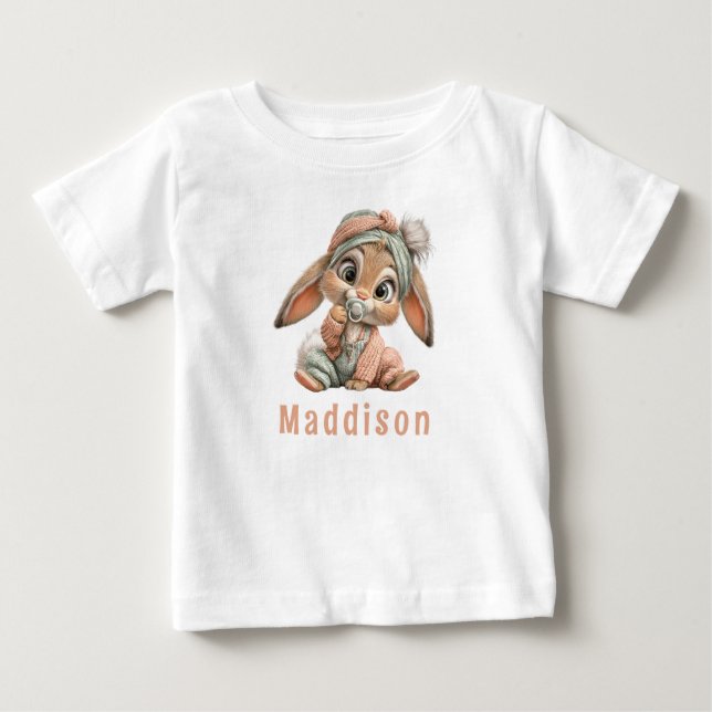 Camiseta Aniversário de Coelhinho Bebê Fofinho (Frente)
