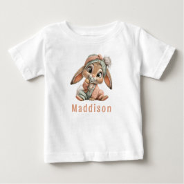 Camiseta Aniversário de Coelhinho Bebê Fofo