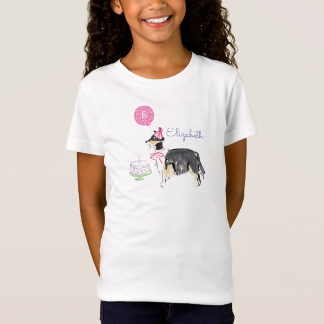 Camiseta Aniversário de Cólvora Cólvora Collie com Balão de (Frente)