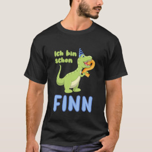 Camiseta Aniversário de criança 2 Anos Dino Dinossaur Finn