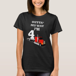 Camiseta Aniversário de criança 4 anos Caminhões Antigos Se