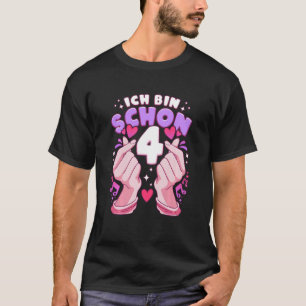 Camiseta Aniversário de criança 4 anos, coração do pop K, S