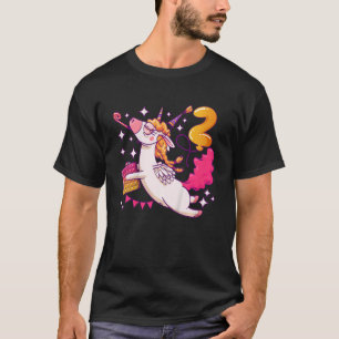 Camiseta Aniversário de criança de 2 anos, Unicórnio, Pop, 