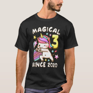 Camiseta Aniversário de criança de 3 anos, nascer 2020, Uni