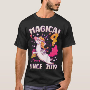 Camiseta Aniversário de criança de 4 anos, nascer 2019, Uni