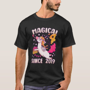 Camiseta Aniversário de criança de 4 anos, nascer 2019, Uni