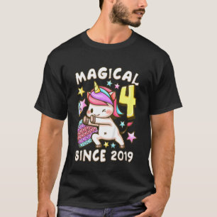 Camiseta Aniversário de criança de 4 anos, nascer 2019, Uni