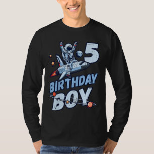 Camiseta Aniversário de criança De 5 Anos Planetas Astronau