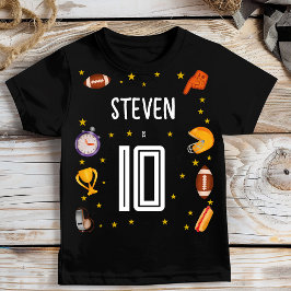 Camiseta Aniversário de criança de bola de futebol american