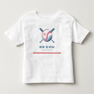 Camiseta Aniversário de criança de estrela de beisebol verm