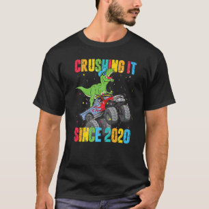 Camiseta Aniversário de criança Dinossauro Monstro Caminhão