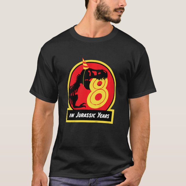 Camiseta Aniversário de criança Dinossauro, Rex Jurássico D (Frente)