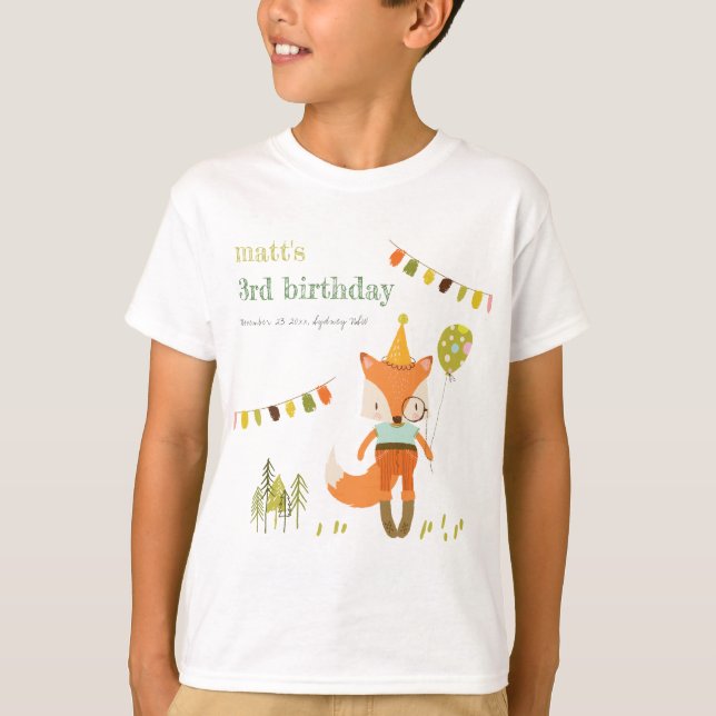 Camiseta Aniversário de criança Fox do Festa de Diversão em (Frente)