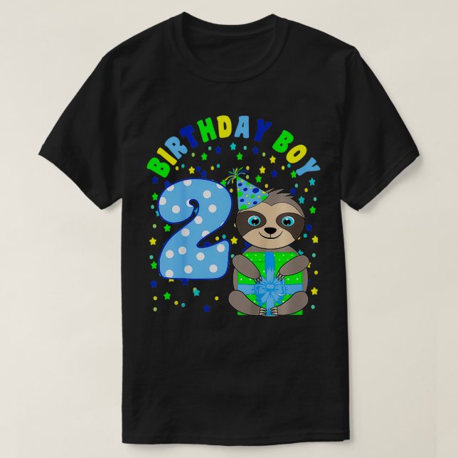 Camiseta Aniversário de criança Garoto De 2 Anos segundo an (Frente do Design)
