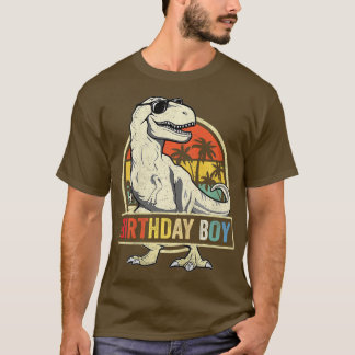 Camiseta Aniversário de criança Garoto Dino T Rex Dinossaur