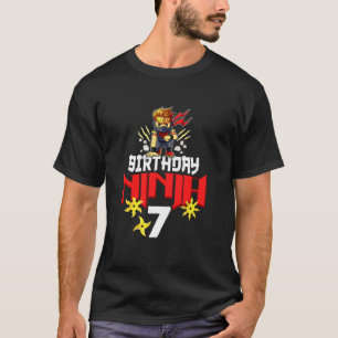 Camiseta Aniversário de criança Ninja, 7 Anos Festa de Cele