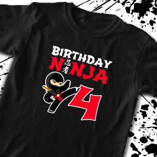 Camiseta aniversário de criança Ninja - Tema de Partido c