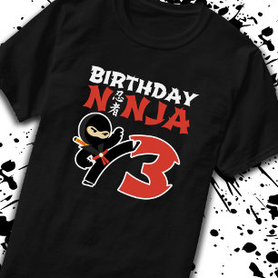 Camiseta Aniversário de criança Ninja - Tema de Partido com