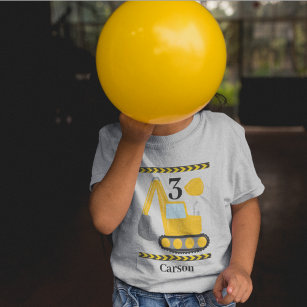 Camiseta Aniversário de criança Personalizado da Escavadora