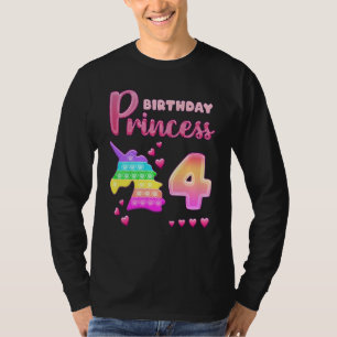 Camiseta Aniversário de criança Rapariga de 4 anos Pop Unic