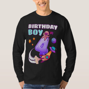 Camiseta Aniversário de criança Rapaz Espacial Astrona, 4 A