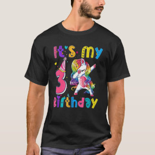 Camiseta Aniversário de criança Unicorn 3º eu tenho 3 anos