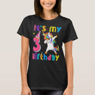 Camiseta Aniversário de criança Unicorn 3º eu tenho 3 anos