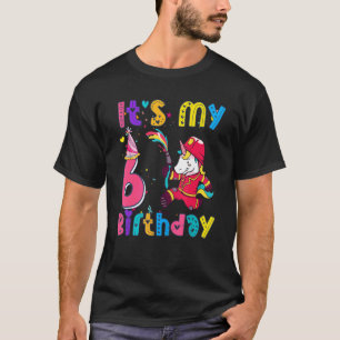 Camiseta Aniversário de criança Unicorn 6 tenho 6 anos