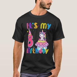 Camiseta Aniversário de criança Unicorn 8º eu tenho 8 anos