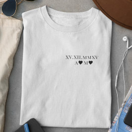 Camiseta Aniversário de Data Numérica Romana Personalizada