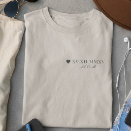 Camiseta Aniversário de Data Numérica Romana Personalizada