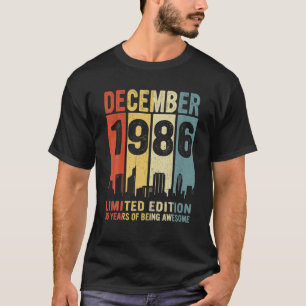 Camiseta Aniversário De Dezembro De 1986 35 Anos De Esfor