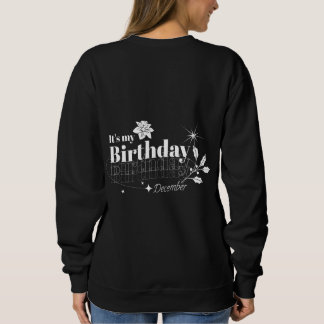 Camiseta Aniversário de Dezembro Minimalista Floral Tipogra