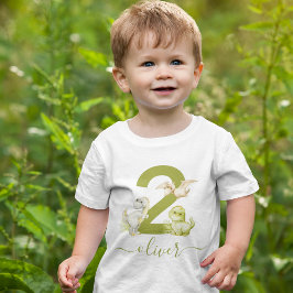 Camiseta Aniversário de Dinossauro Aquarela para Crianças